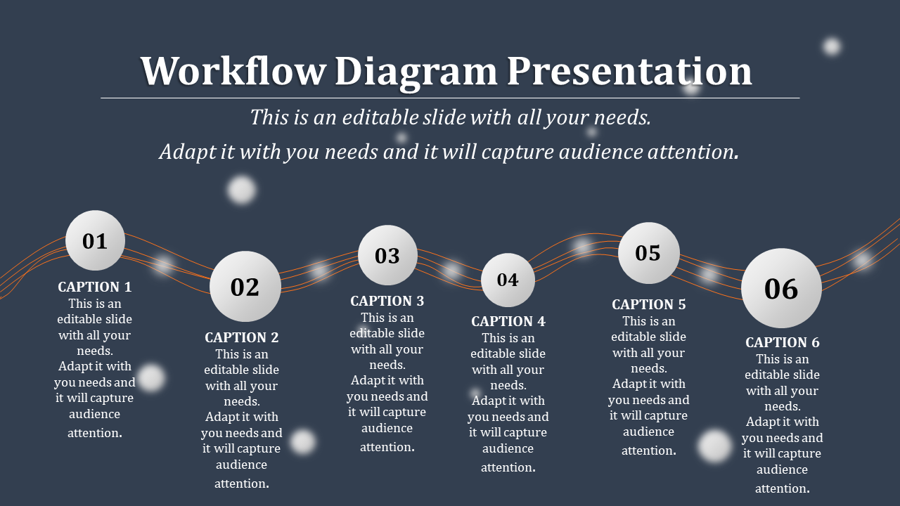 Effective Workflow Diagram PPT Template With Six Nodes